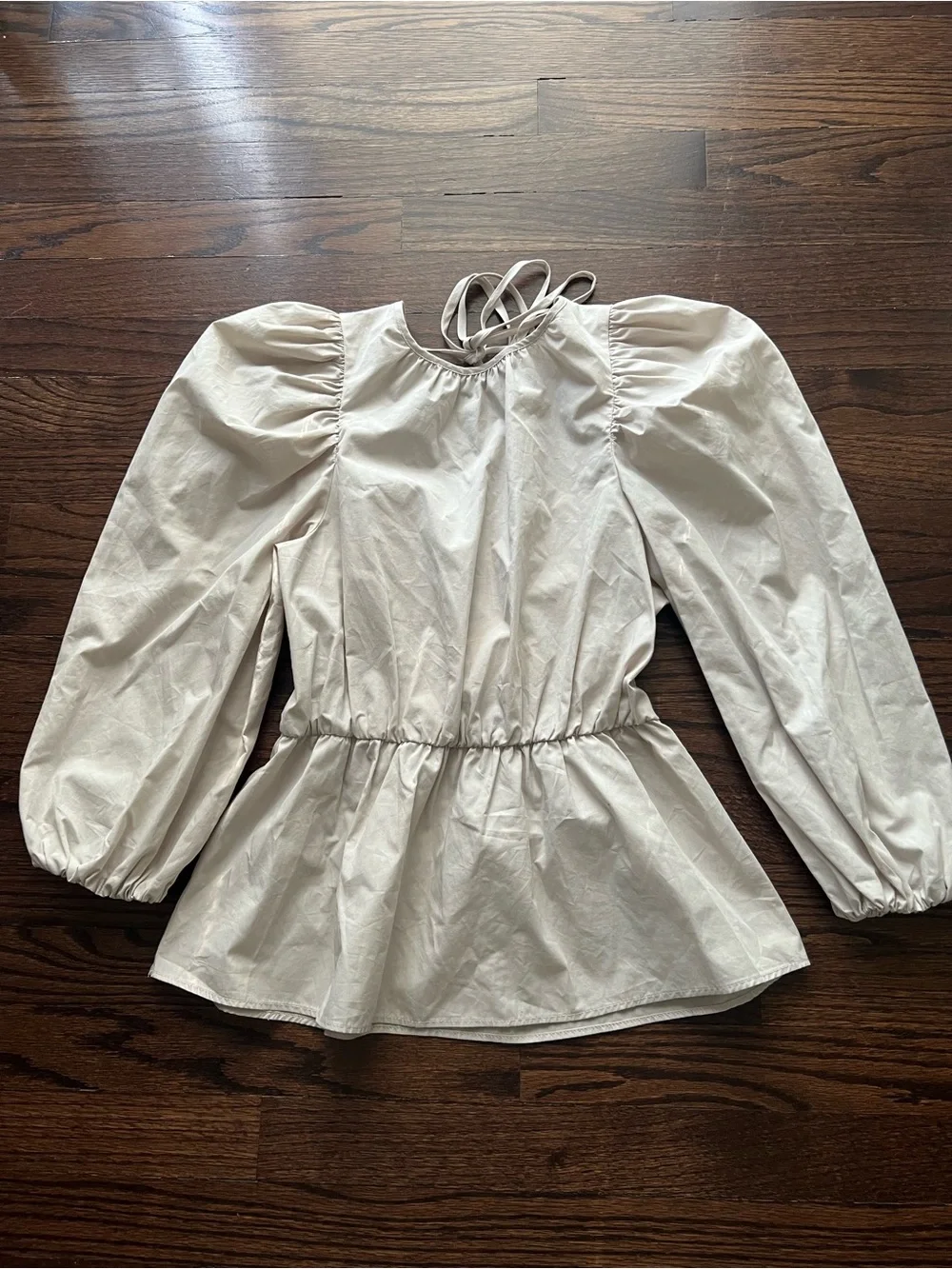 Zara Puff-Sleeve Peplum Blouse